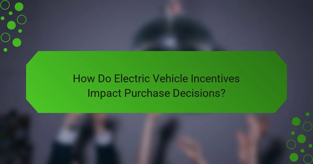 How Do Electric Vehicle Incentives Impact Purchase Decisions?