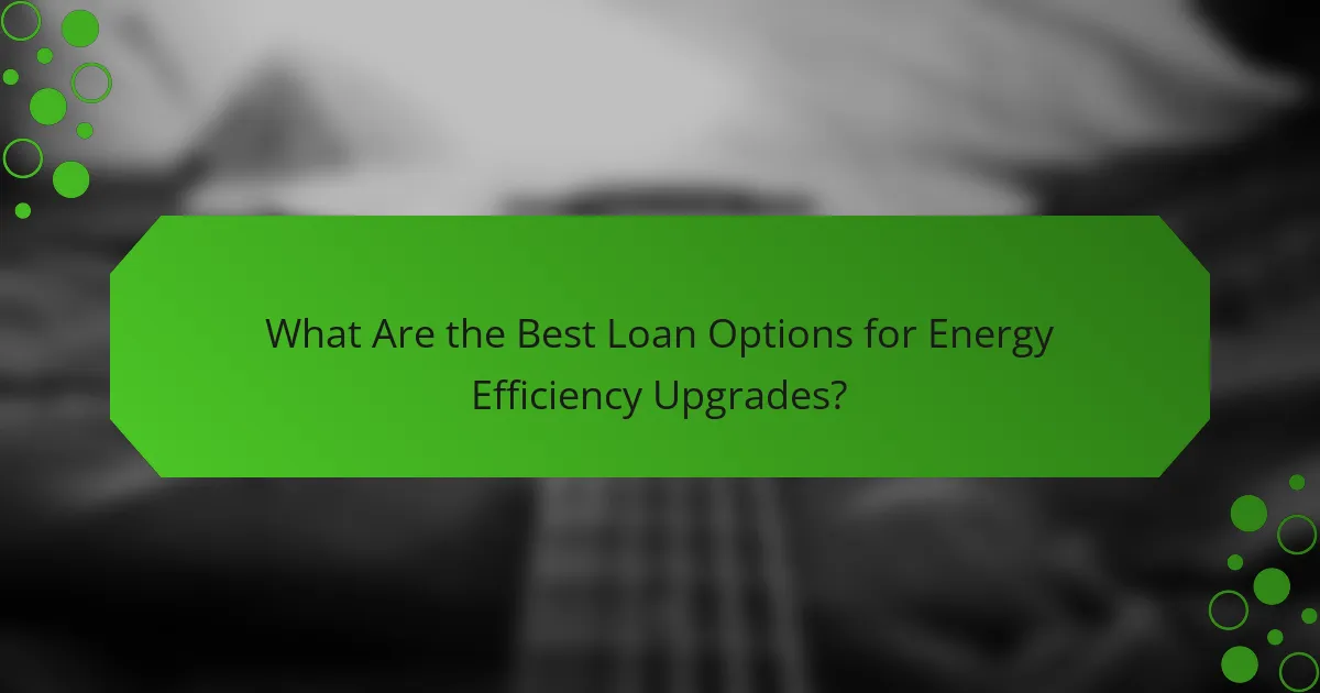 What Are the Best Loan Options for Energy Efficiency Upgrades?