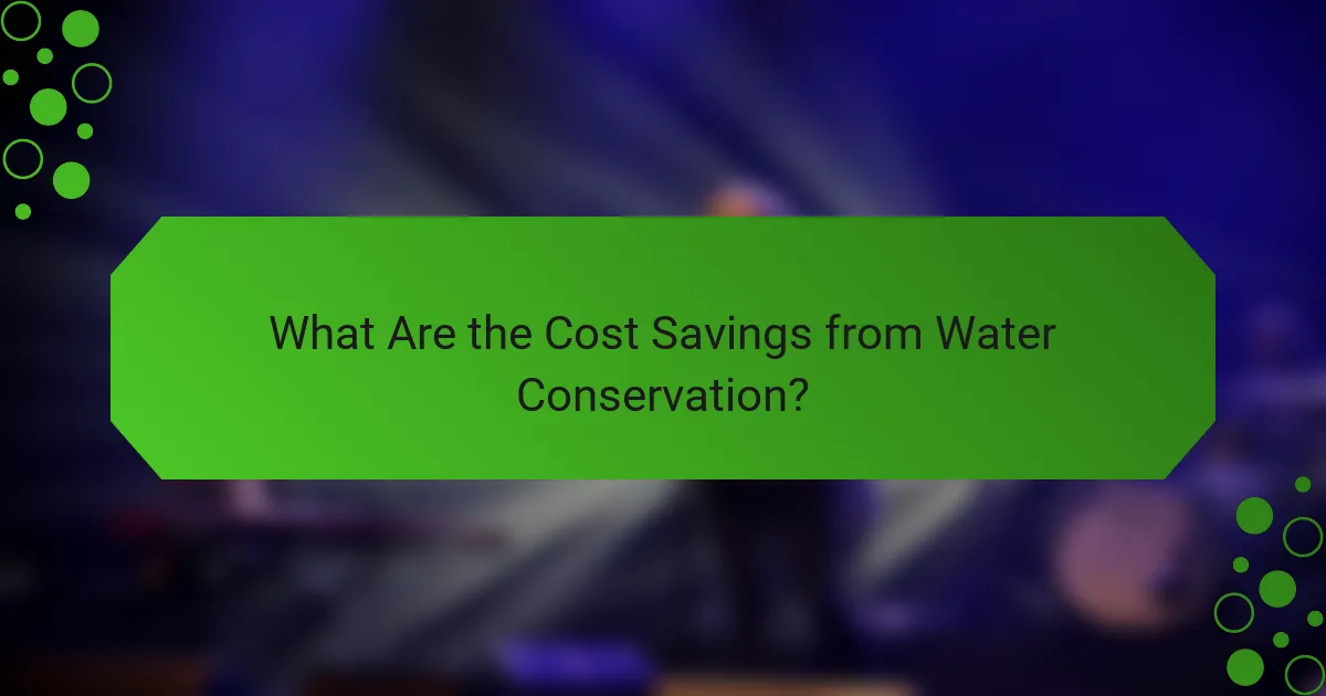 What Are the Cost Savings from Water Conservation?
