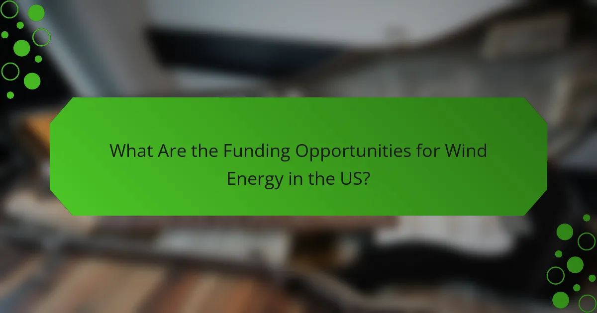 What Are the Funding Opportunities for Wind Energy in the US?