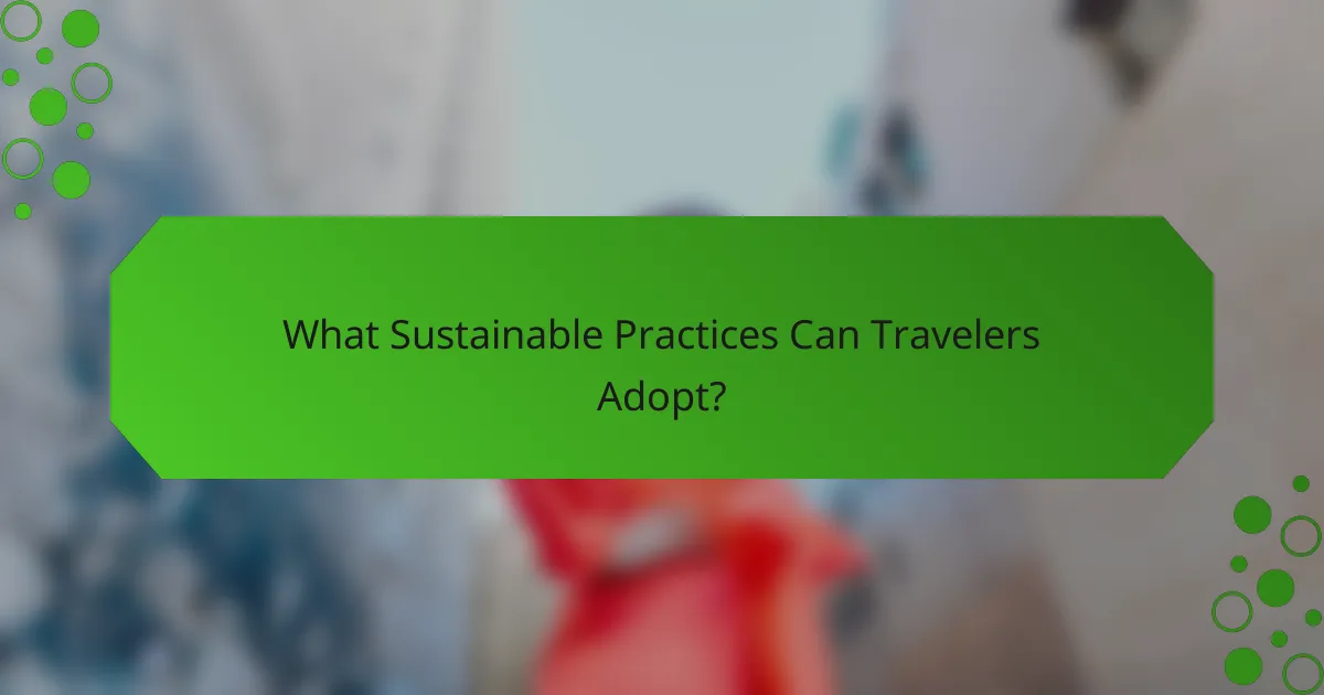 What Sustainable Practices Can Travelers Adopt?