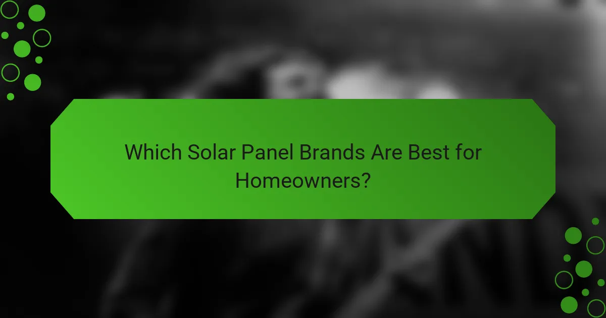 Which Solar Panel Brands Are Best for Homeowners?